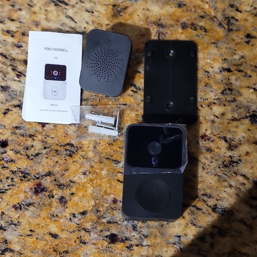 Black Video Doorbell with Accessories